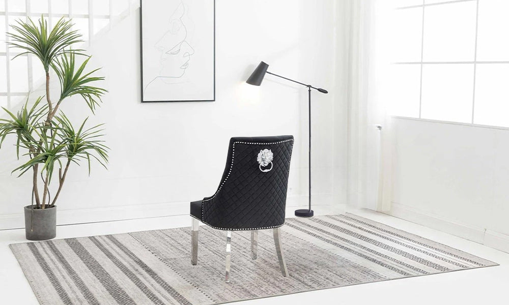 7 Pcs Dining Set with Glass Table