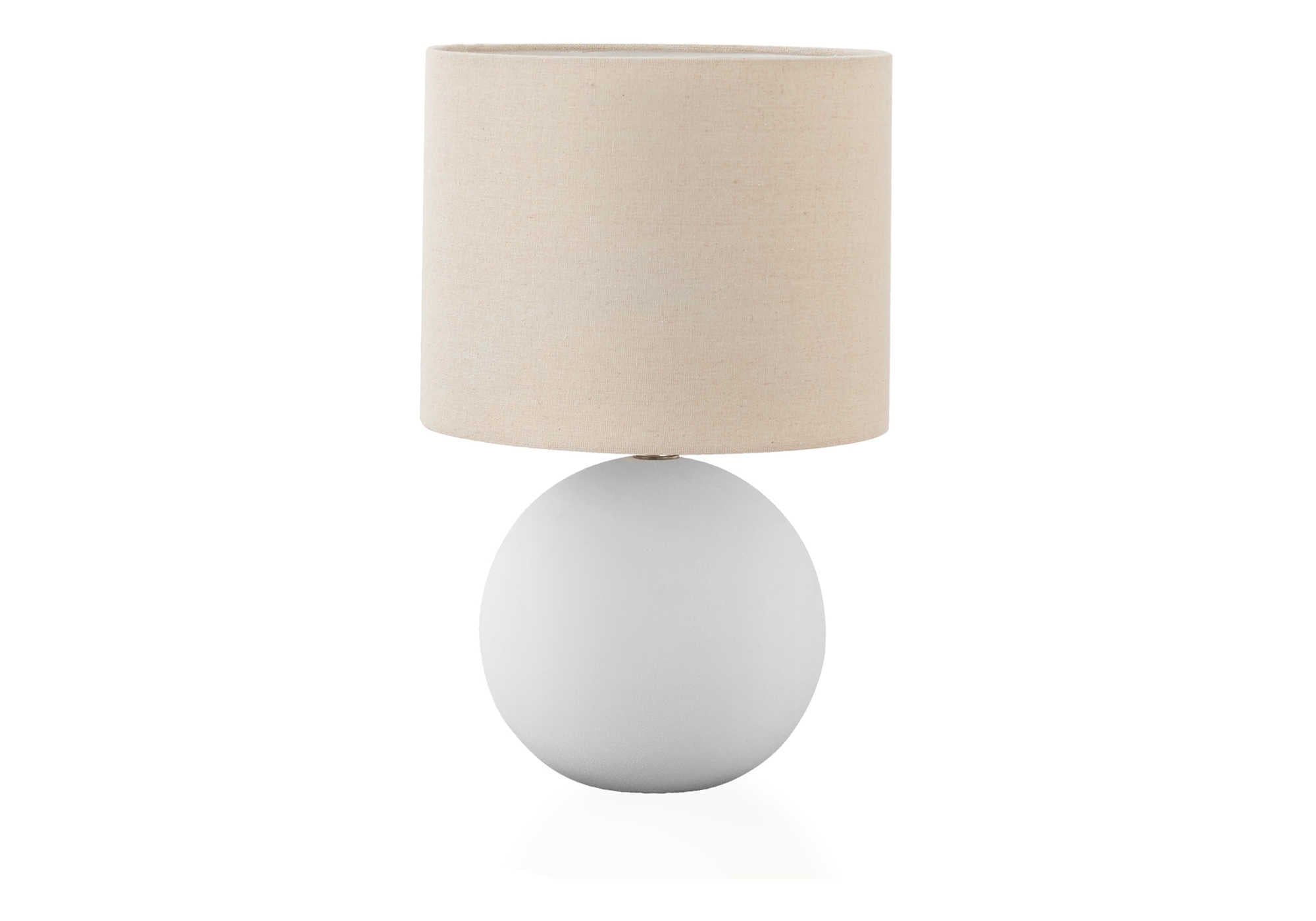 16"H CREAM CERAMIC TABLE LAMP / BEIGE SHADE