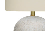 20"H GREY CONCRETE TABLE LAMP / IVORY SHADE