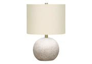 20"H TABLE LAMP GREY CONCRETE / IVORY SHADE