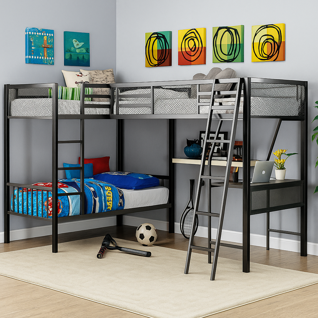 Ballarat L-shaped Triple Twin Bunk Bed