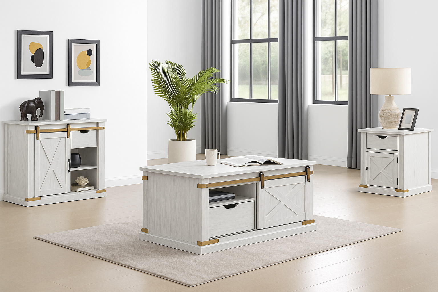 Bacerra Coffee Table, Sofa Table & End table