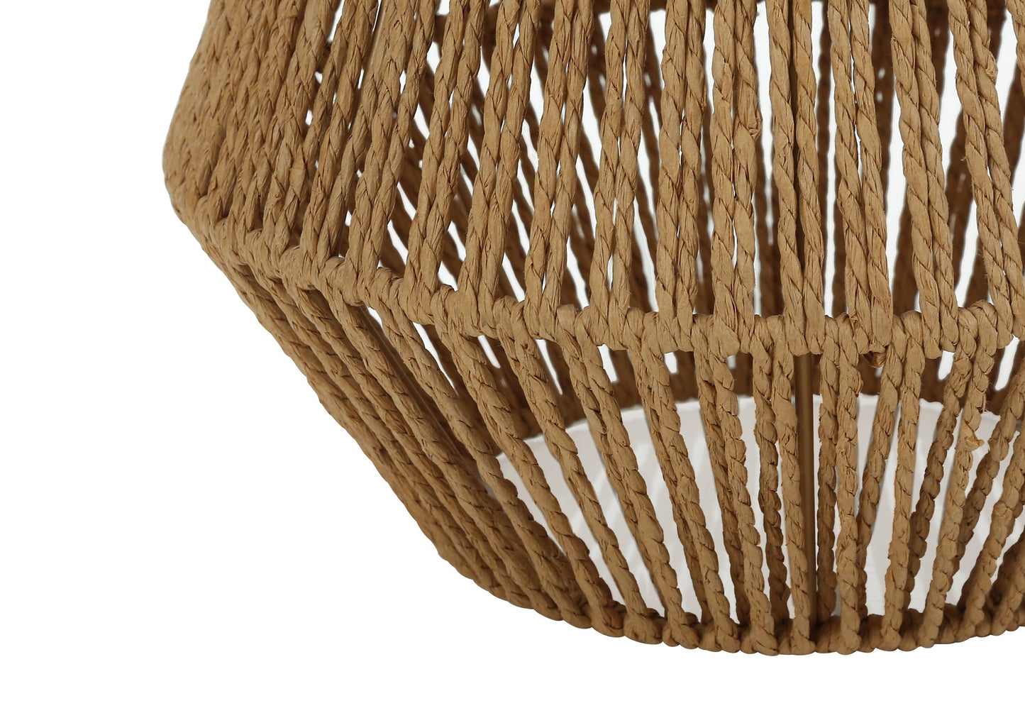 LIGHTING - 22"H TABLE LAMP BROWN ROPE / BEIGE SHADE