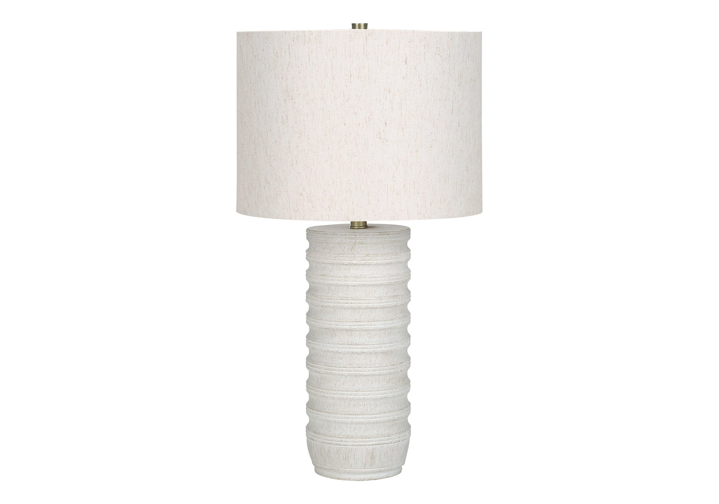 LIGHTING - 28"H TABLE LAMP CREAM RESIN / IVORY SHADE