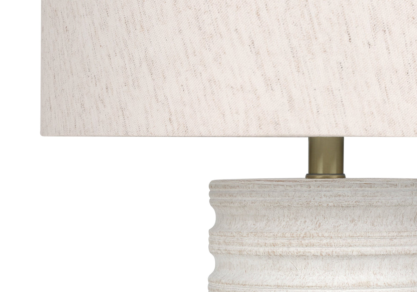 LIGHTING - 28"H TABLE LAMP CREAM RESIN / IVORY SHADE