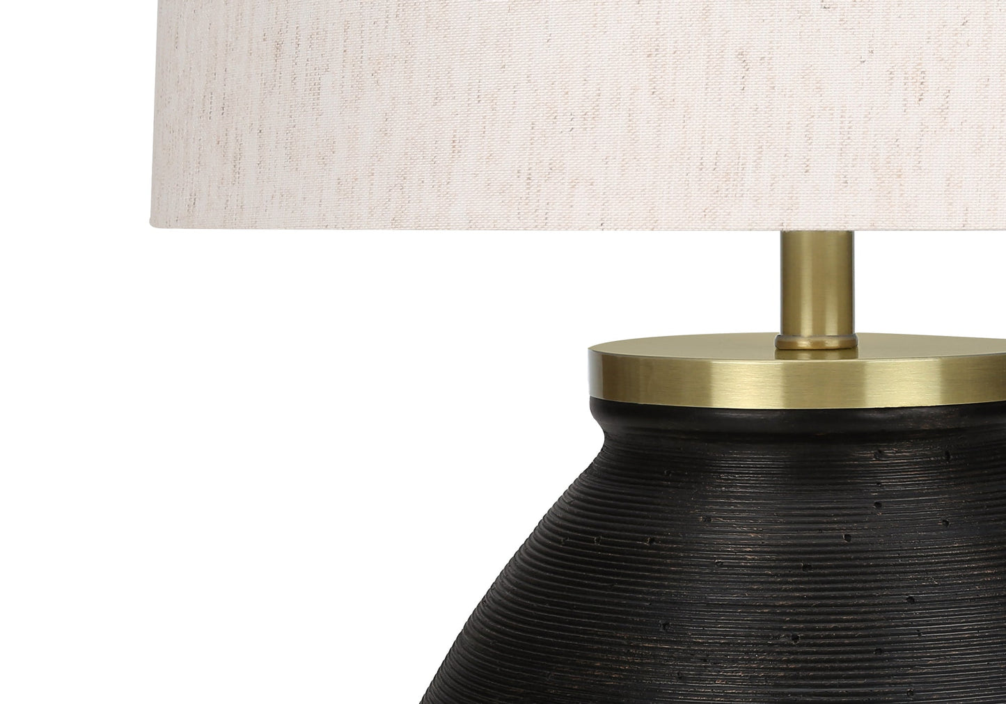 LIGHTING - 25"H TABLE LAMP BLACK CONCRETE / IVORY SHADE