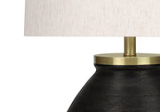 LIGHTING - 25"H TABLE LAMP BLACK CONCRETE / IVORY SHADE