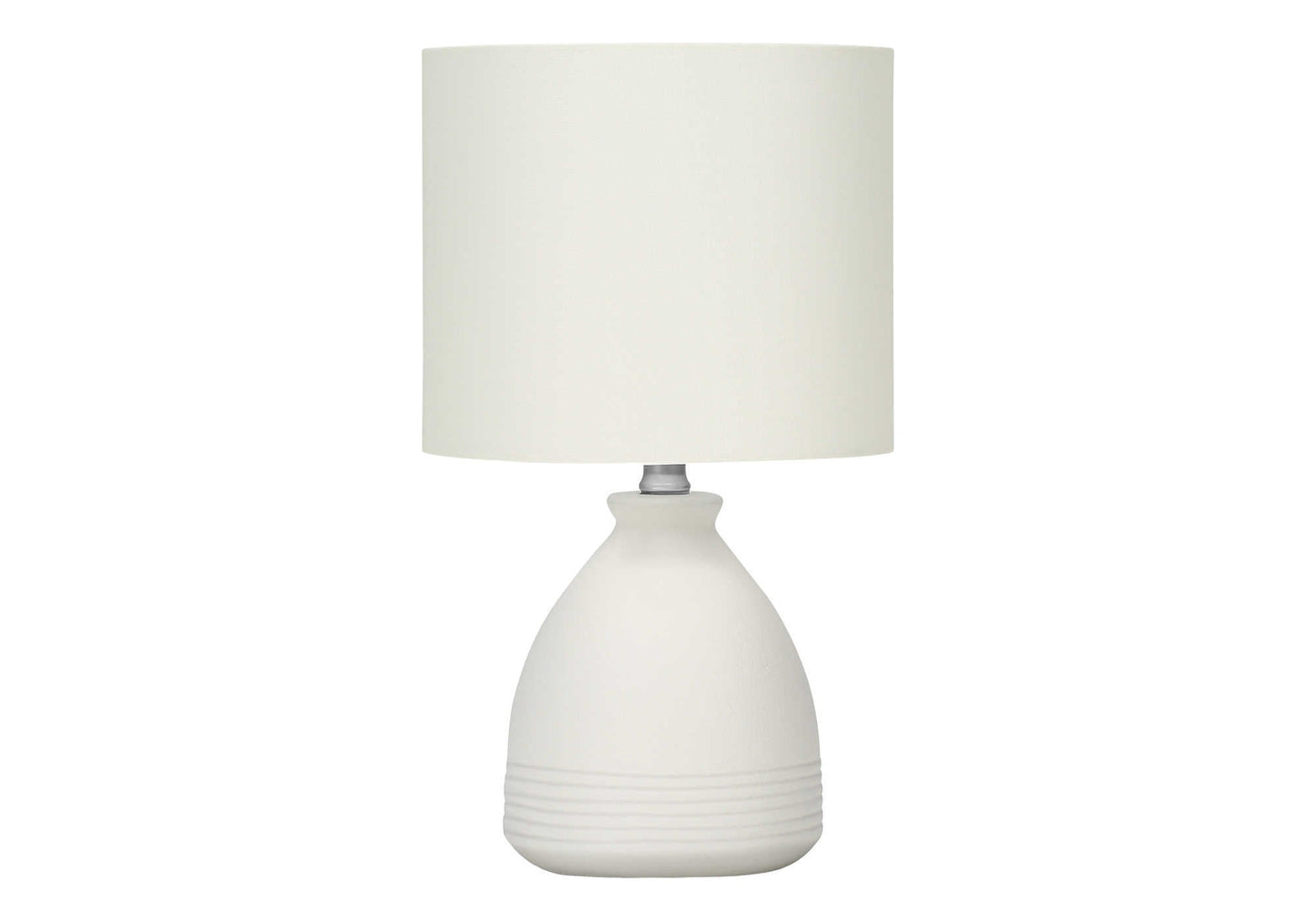 LIGHTING - 17"H TABLE LAMP CREAM CERAMIC / IVORY SHADE