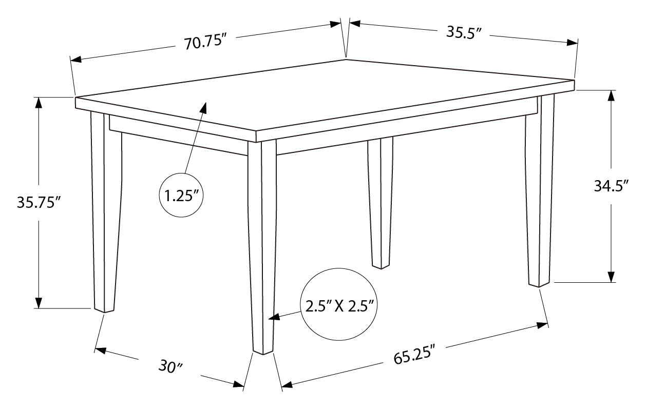 TABLE À MANGER - PLACAGE GRIS ANTIQUE 36"X 72" HAUTEUR DE COMPTOIR