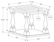 ACCENT TABLE - 25"H / ESPRESSO VENEER END TABLE