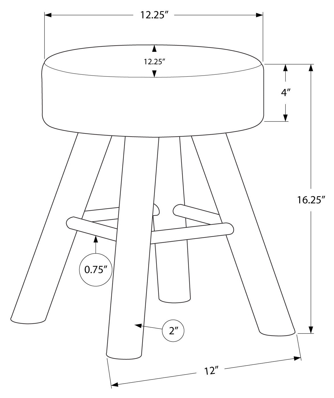 OTTOMAN - GREY KNIT / NATURAL WOOD LEGS
