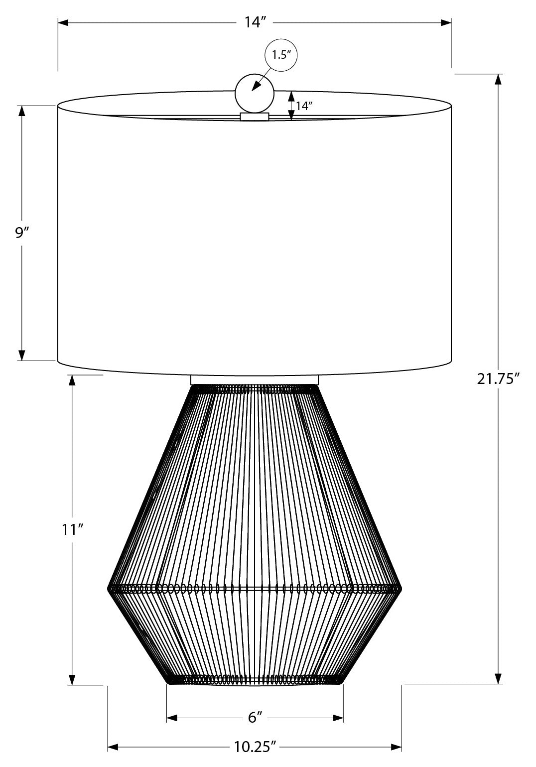 LIGHTING - 22"H TABLE LAMP BROWN ROPE / BEIGE SHADE