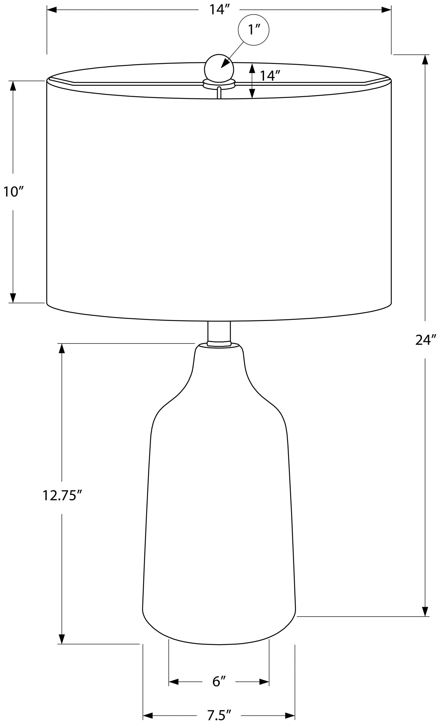LIGHTING - 24"H TABLE LAMP BLACK CONCRETE / GREY SHADE