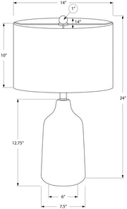 LIGHTING - 24"H TABLE LAMP BLACK CONCRETE / GREY SHADE