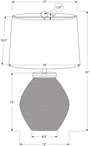 LIGHTING - 25"H TABLE LAMP BLACK CONCRETE / IVORY SHADE