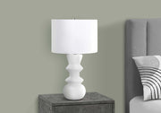 LIGHTING - 26"H TABLE LAMP BLACK CERAMIC / IVORY SHADE