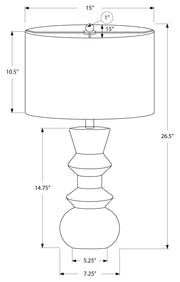 LIGHTING - 26"H TABLE LAMP BLACK CERAMIC / IVORY SHADE