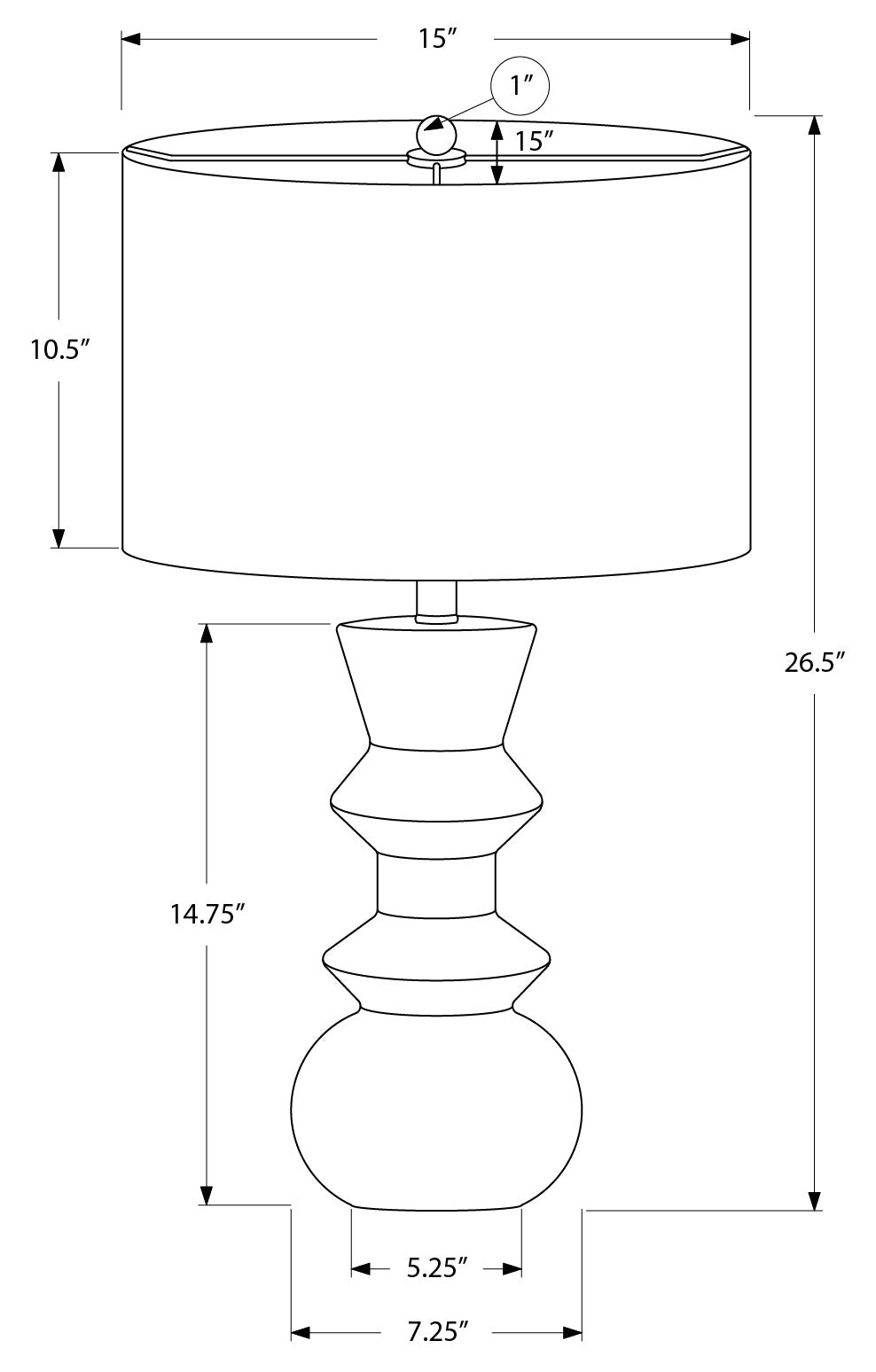 LIGHTING - 26"H TABLE LAMP CREAM CERAMIC / IVORY SHADE