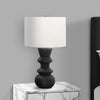 LIGHTING - 26"H CREAM CERAMIC TABLE LAMP  / IVORY SHADE