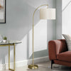 LIGHTING - 65"H BRASS METAL ARC FLOOR LAMP / IVORY