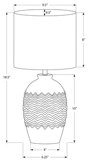 LIGHTING 19"H BEIGE SHADE IVORY CERAMIC TABLE LAMP