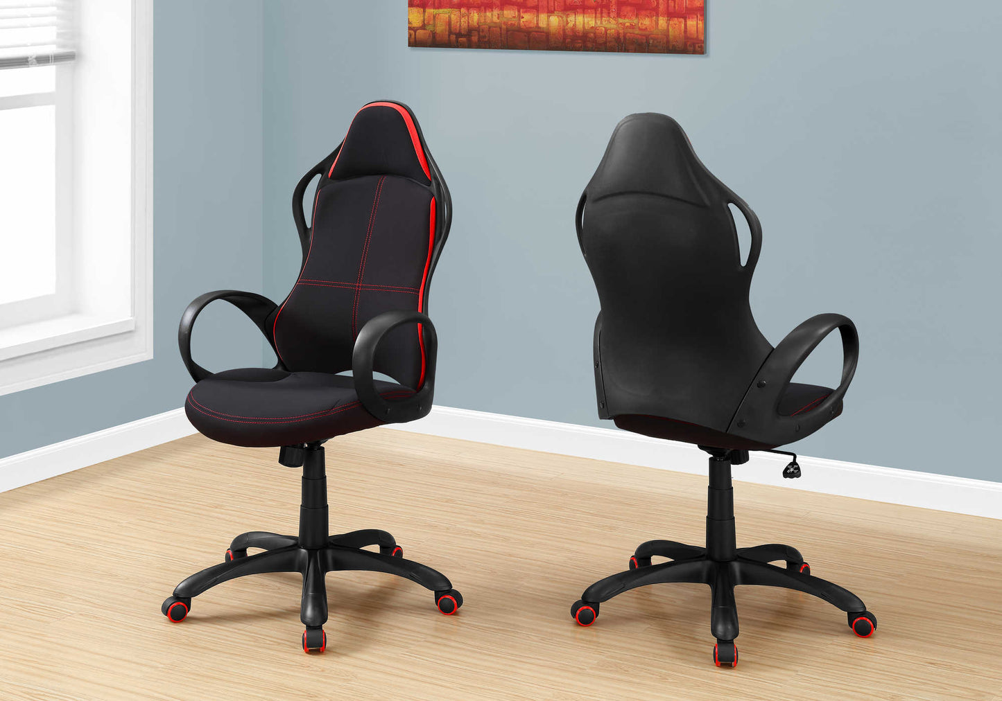 Multi Position Red and Black Fabric Office Chair