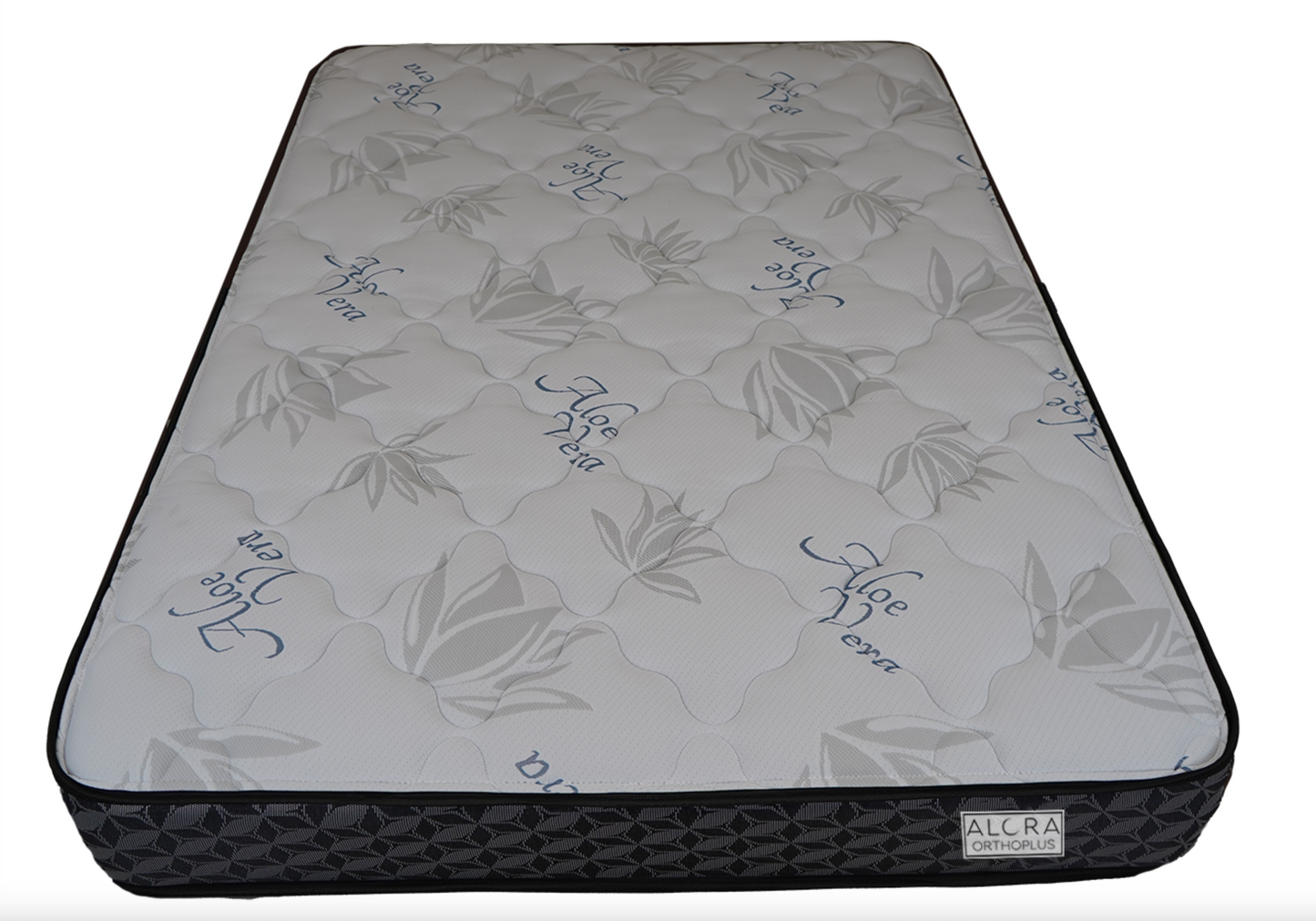 Cadre de lit capitonné noir avec matelas