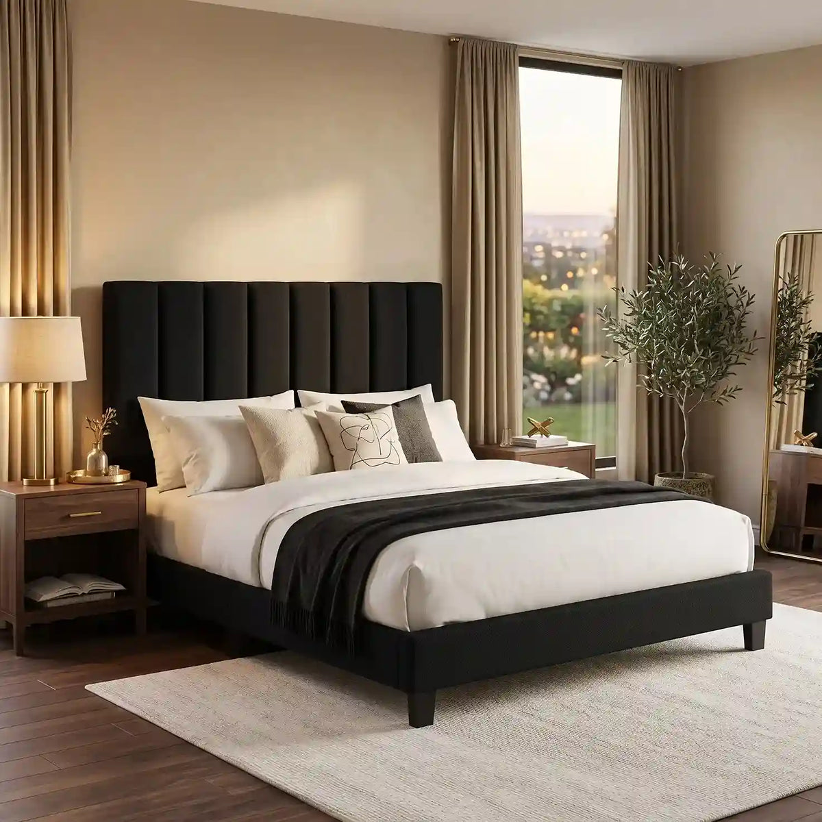 T-2118 Black Velvet Bed Frame