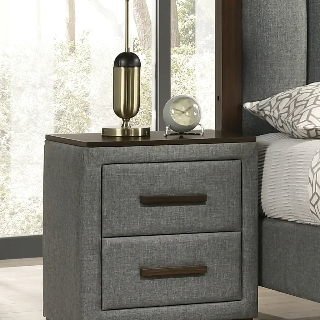 Dylan grey fabric dresser with mirror