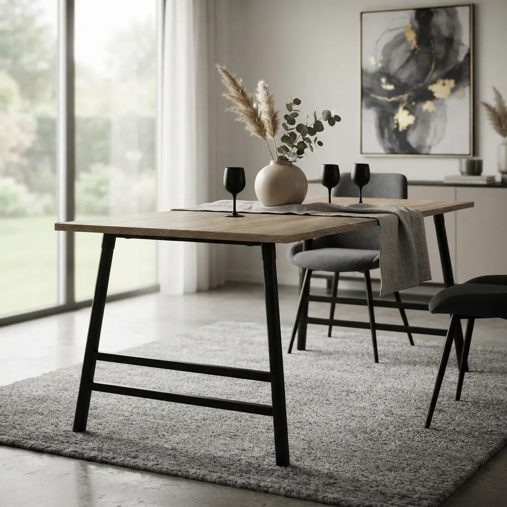 Modern white rectangular coffee table featuring a sleek laminate top and angled metal legs for contemporary living spaces