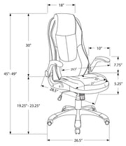 Extra wide deep seat of black executive chair for long-hour comfort