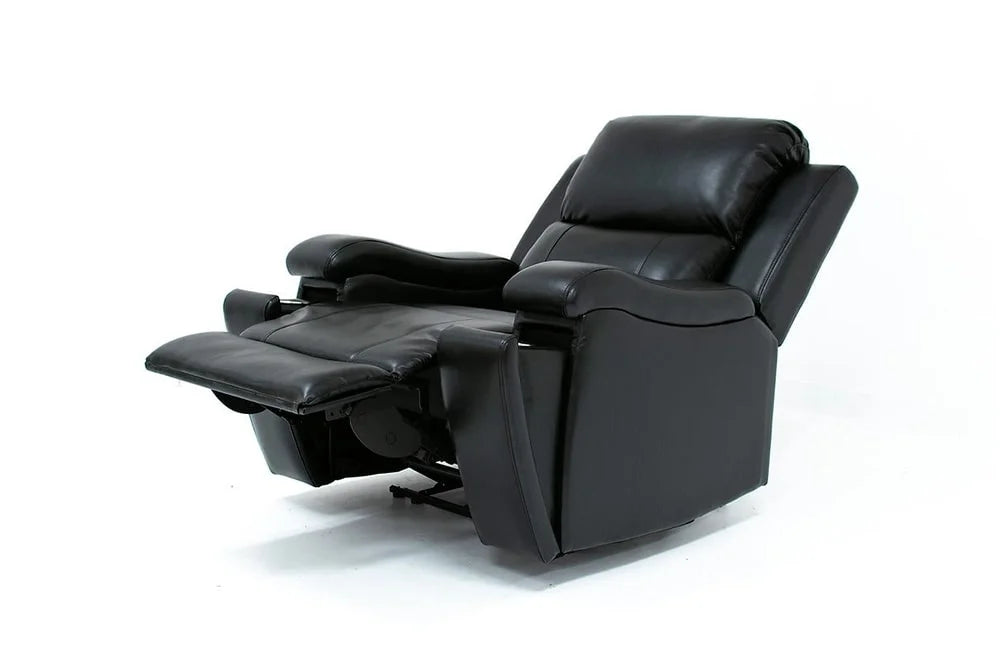 Ensemble de canapés inclinables électriques en cuir noir avec gel