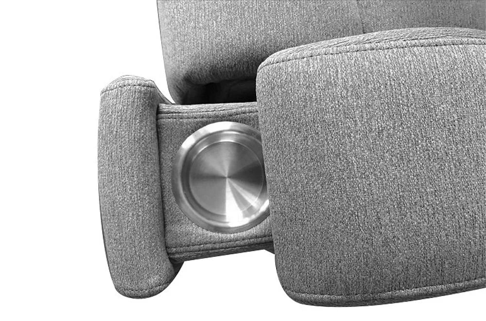 Ensemble de canapés inclinables électriques en tissu gris