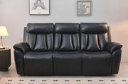 Black Leather Air Power Reclining Sofa Set"