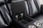 Black Leather Air Power Reclining Sofa Set"