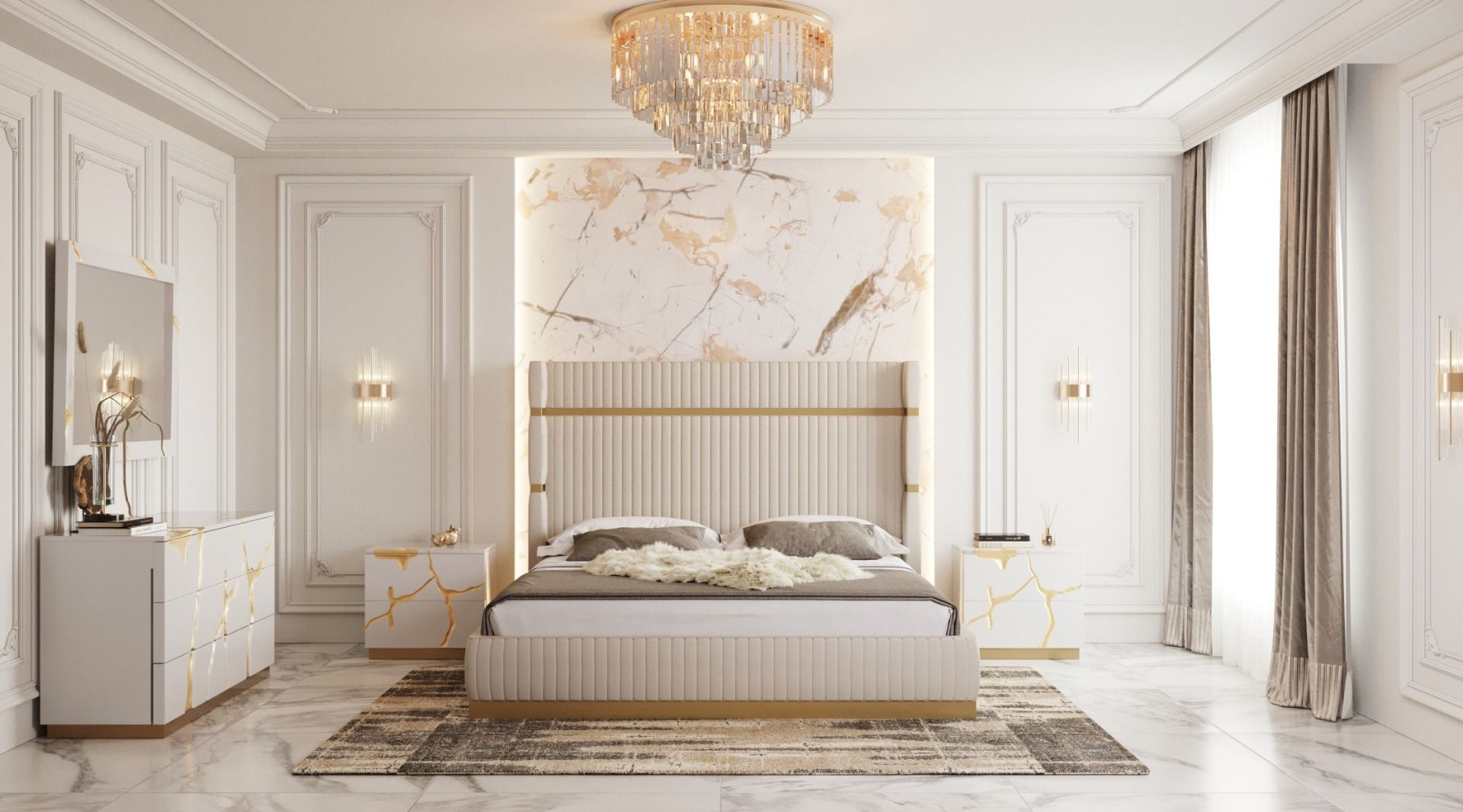 Aspen Luxury High Headboard Platform Bed