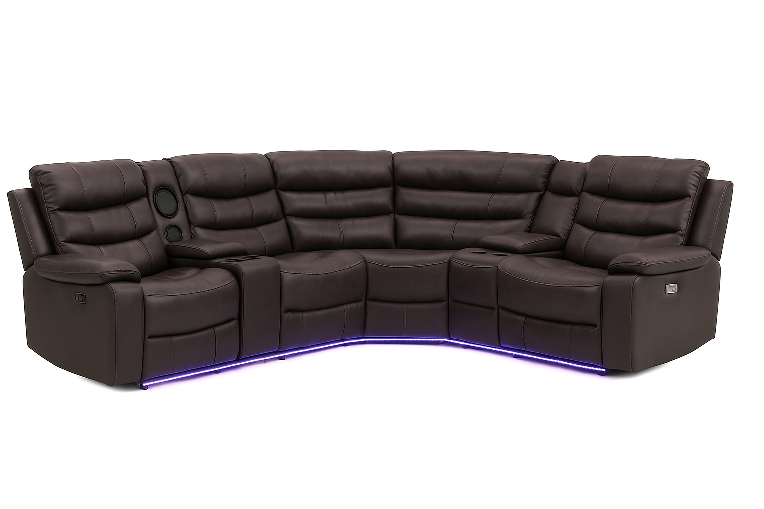 Costa Power Reclining Sectional Sofa with LED Lighting