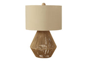 LIGHTING - 22"H TABLE LAMP BROWN ROPE / BEIGE SHADE