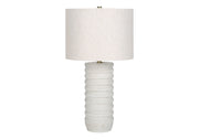 LIGHTING - 28"H TABLE LAMP CREAM RESIN / IVORY SHADE