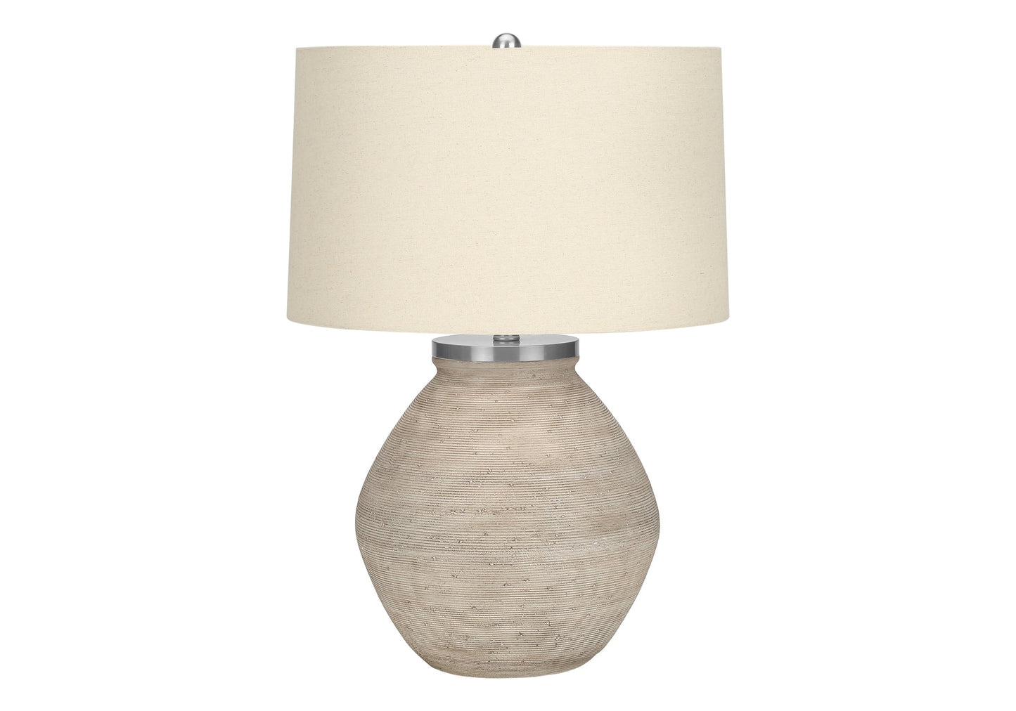 LIGHTING - 25"H TABLE LAMP CREAM CONCRETE / BEIGE SHADE