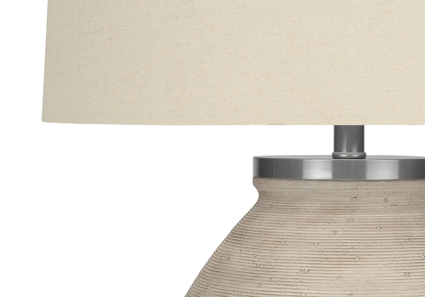 LIGHTING - 25"H TABLE LAMP CREAM CONCRETE / BEIGE SHADE
