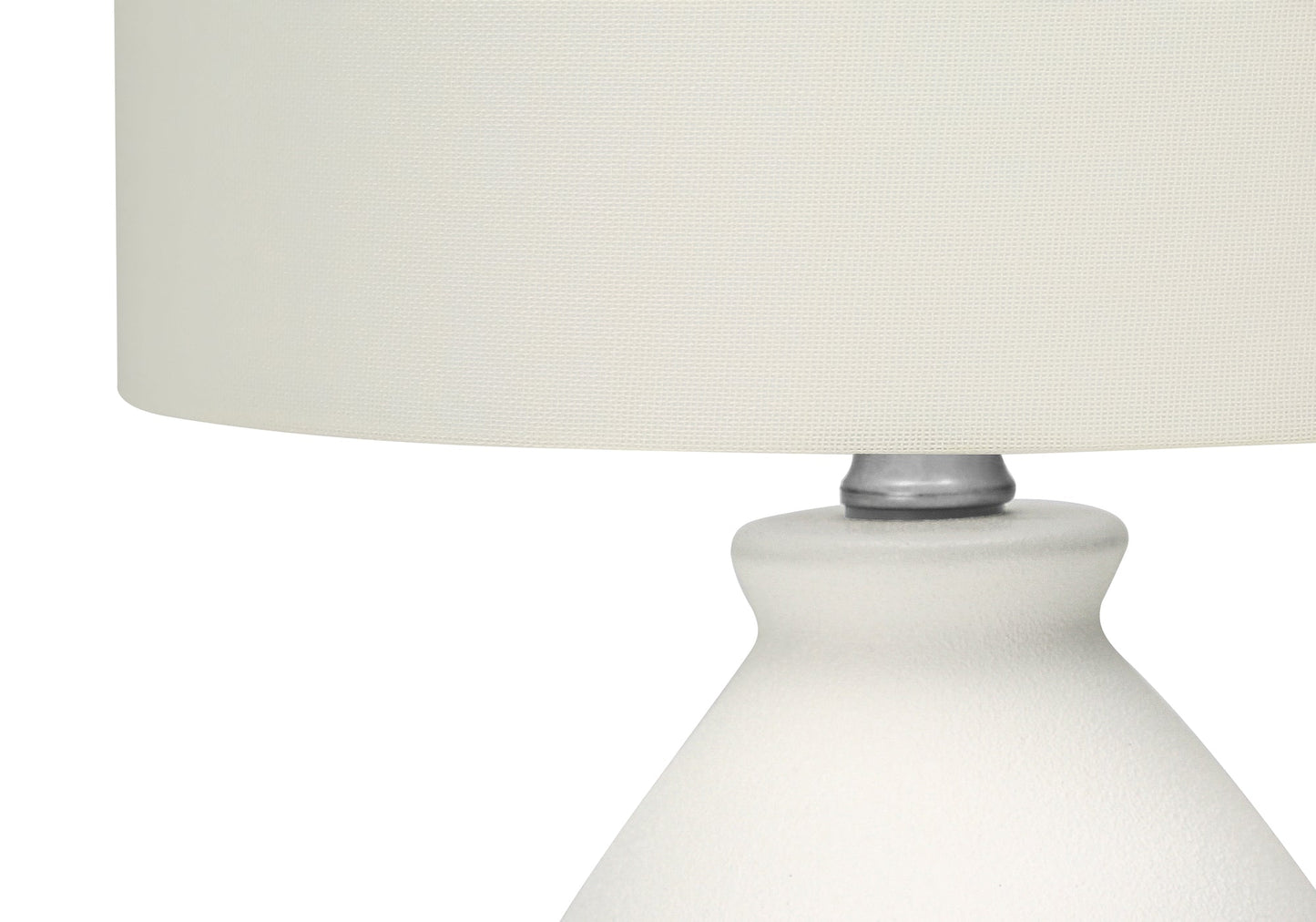 LIGHTING - 17"H TABLE LAMP CREAM CERAMIC / IVORY SHADE