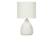 LIGHTING - 17"H TABLE LAMP CREAM CERAMIC / IVORY SHADE