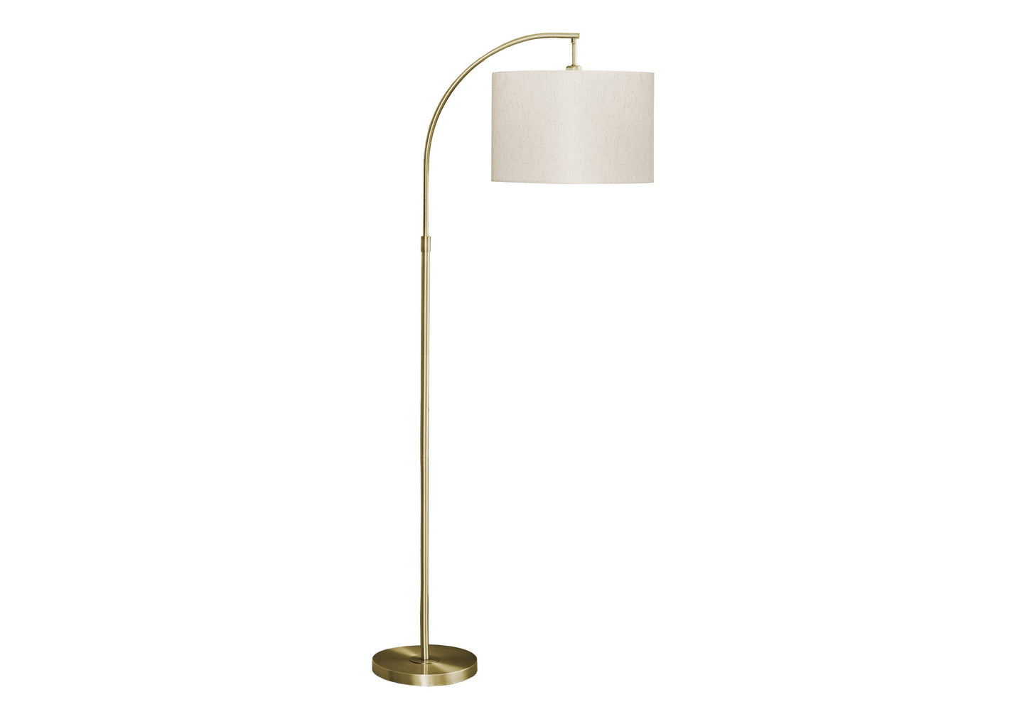 LIGHTING - 65"H ARC FLOOR LAMP BRASS METAL / IVORY