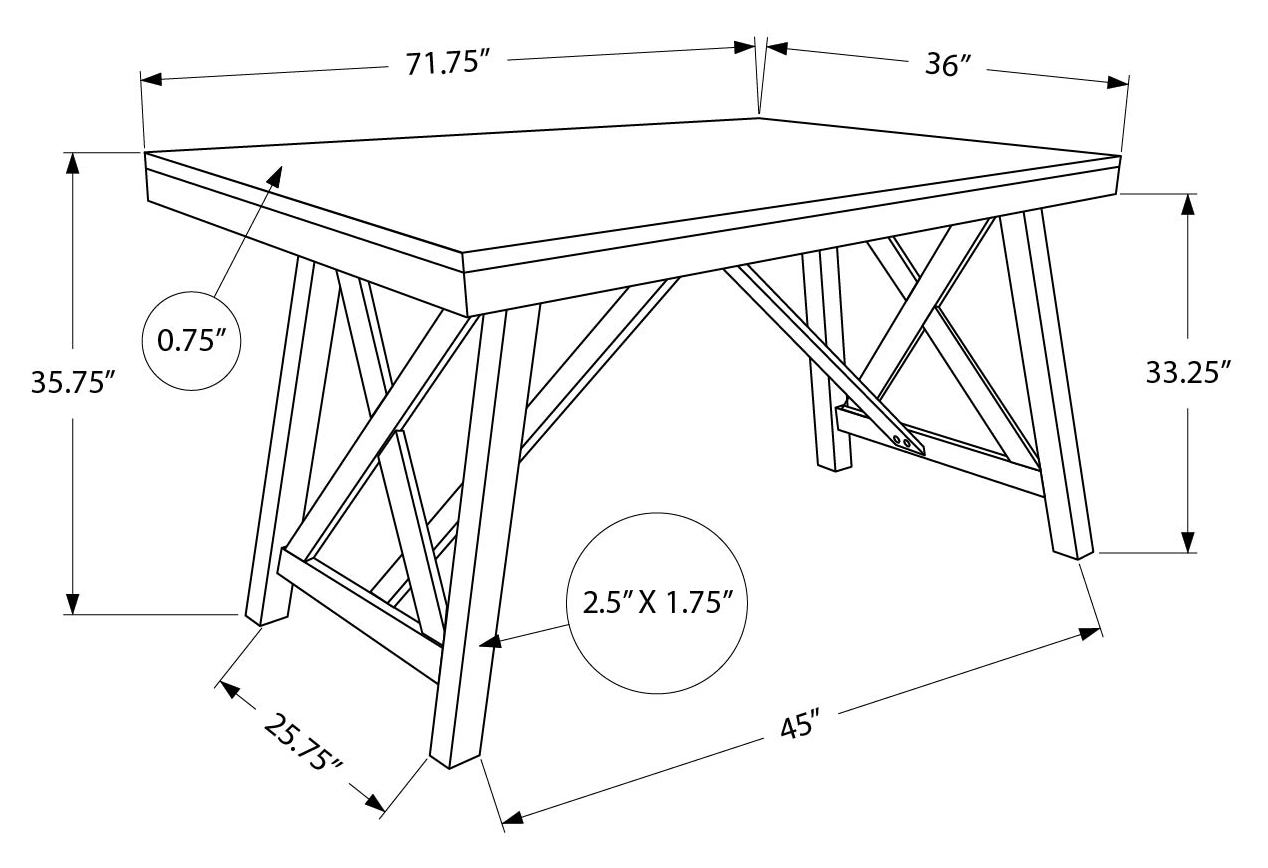 DINING TABLE - DARK WALNUT VENEER 36"X 72"COUNTER HEIGHT