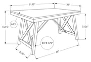 DINING TABLE - DARK WALNUT VENEER 36"X 72"COUNTER HEIGHT