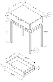 ACCENT TABLE - 24"H / BEIGE MARBLE / GOLD METAL