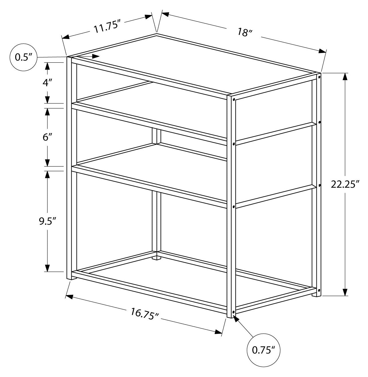 ACCENT TABLE - 25"H / DARK WALNUT VENEER END TABLE