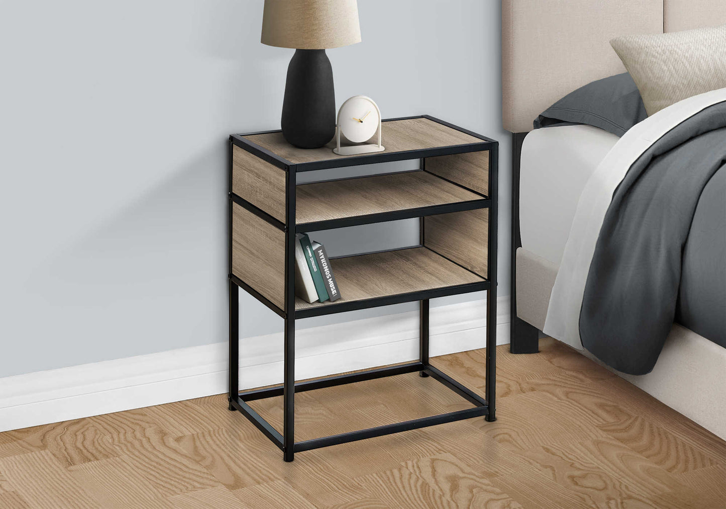 ACCENT TABLE - 25"H / DARK WALNUT VENEER END TABLE