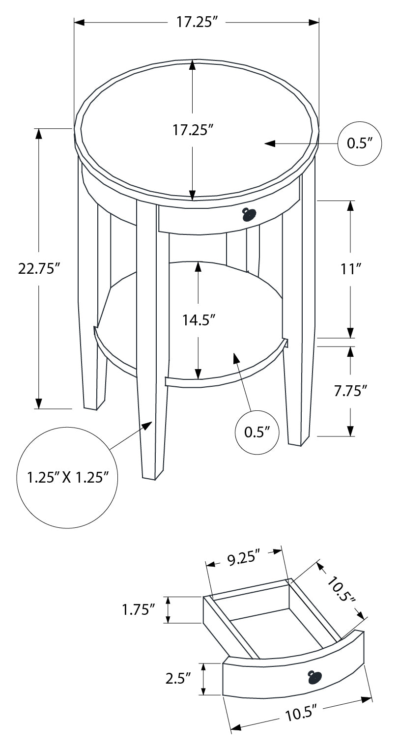 ACCENT TABLE - 23"H / ESPRESSO VENEER END TABLE